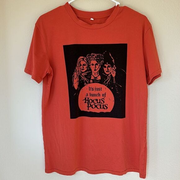 Hocus Pocus Shirt Disney Halloween graphic Tee Orange Womens Large - Picture 2 of 7